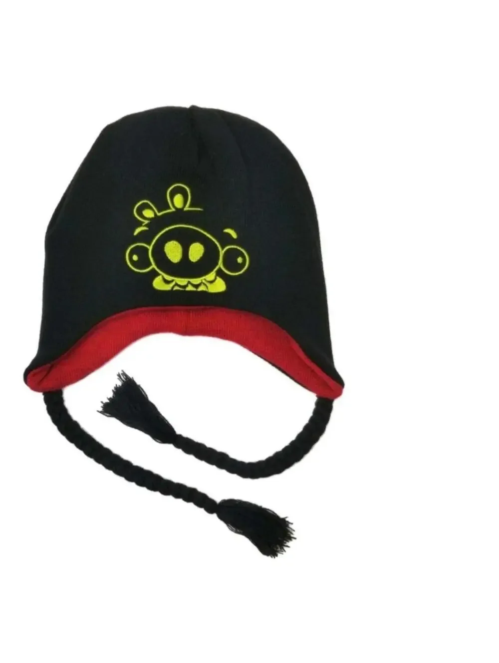 Kids Winter Beanie Angry Birds Trapper Hat Reversible Laplander Red Acrylic